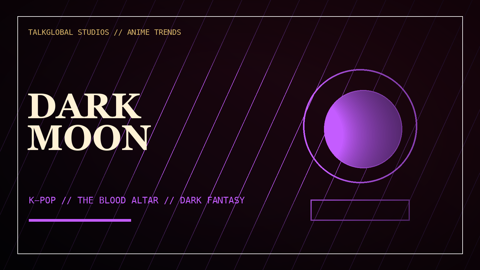 Composição editorial fiel de Dark Moon: The Blood Altar com lua, altar e dark fantasy ligado ao K-pop, sem personagem inventado.