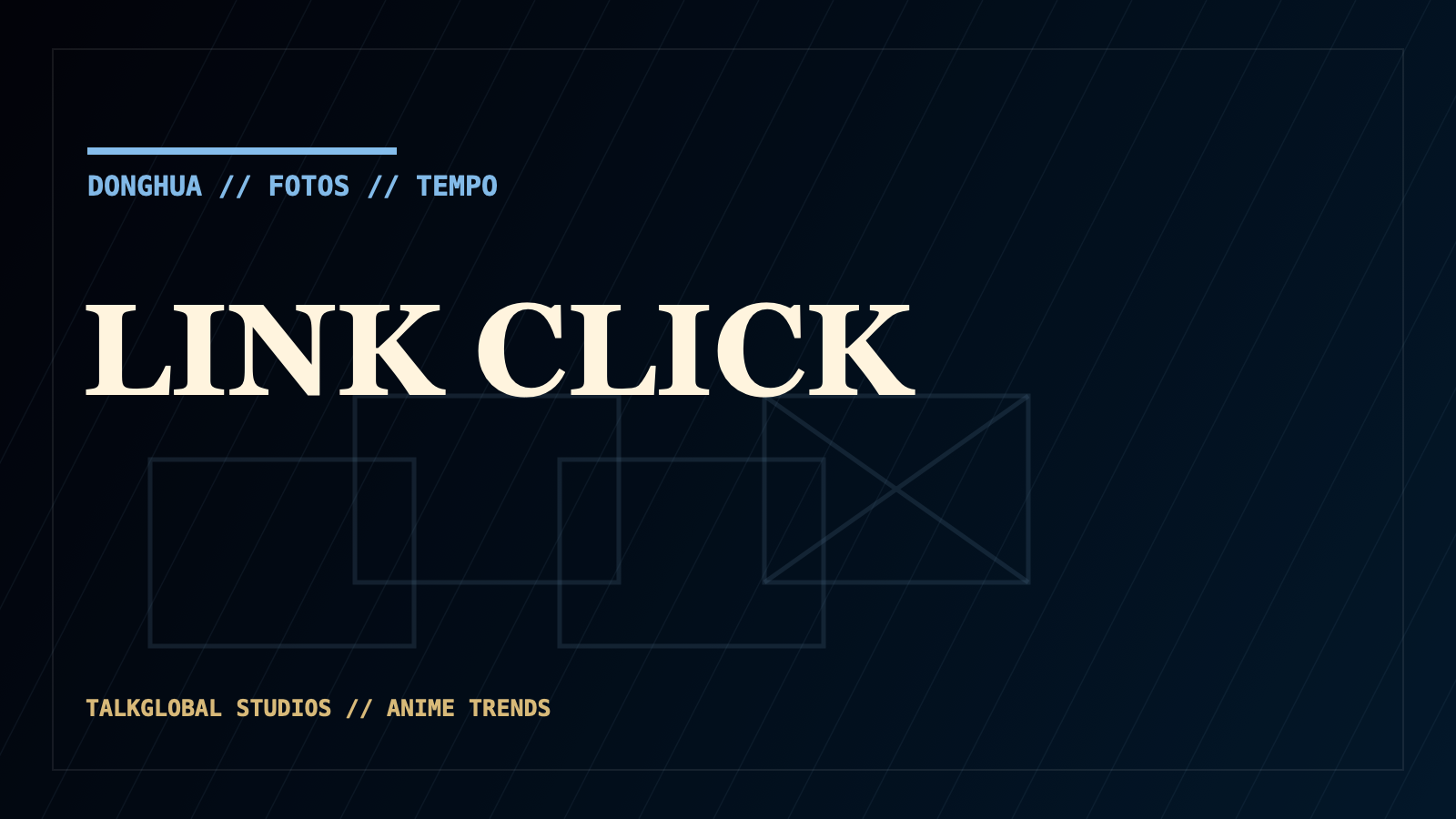 Composição editorial fiel de Link Click com molduras de fotografia, tons azuis e referência à viagem no tempo, sem personagens inventados.