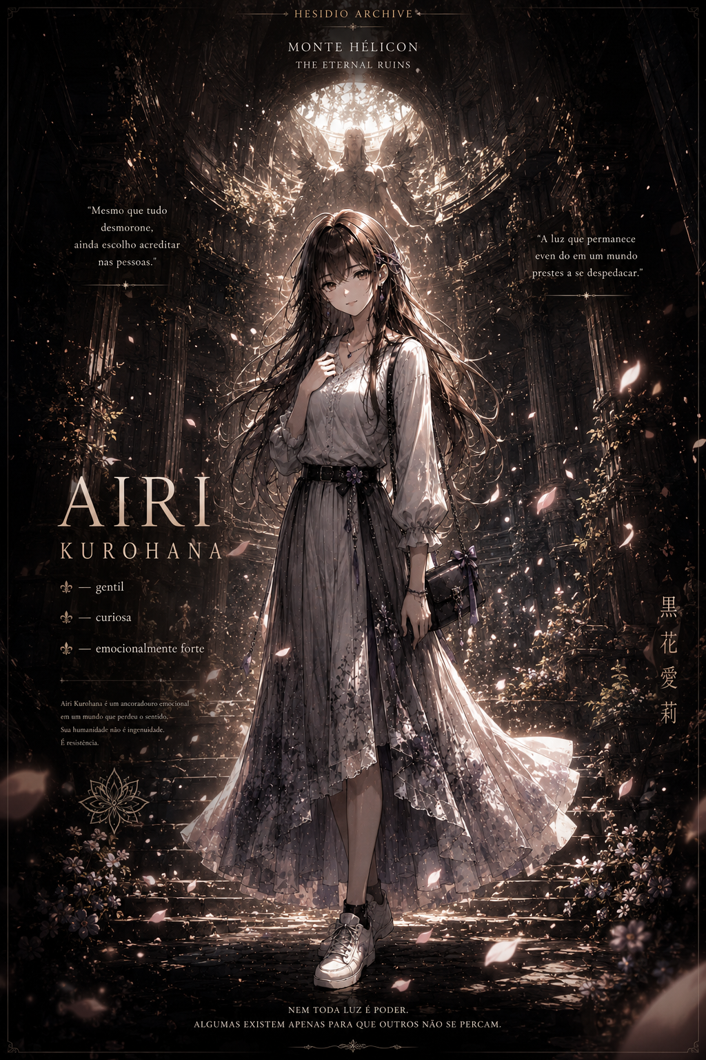 Dossiê visual oficial de Airi Kurohana em HESIDIO