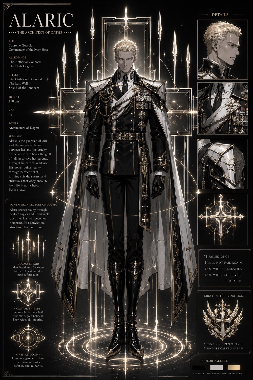 Dossiê visual oficial de Alaric em HESIDIO